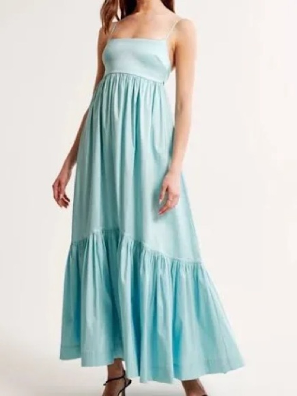 Abercrombie & Fitch Light Blue Spaghetti Strap Maxi Dress